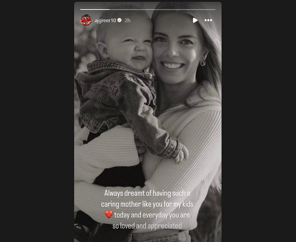 A.J. Greer celebrated his wife on IG @ajgreer10